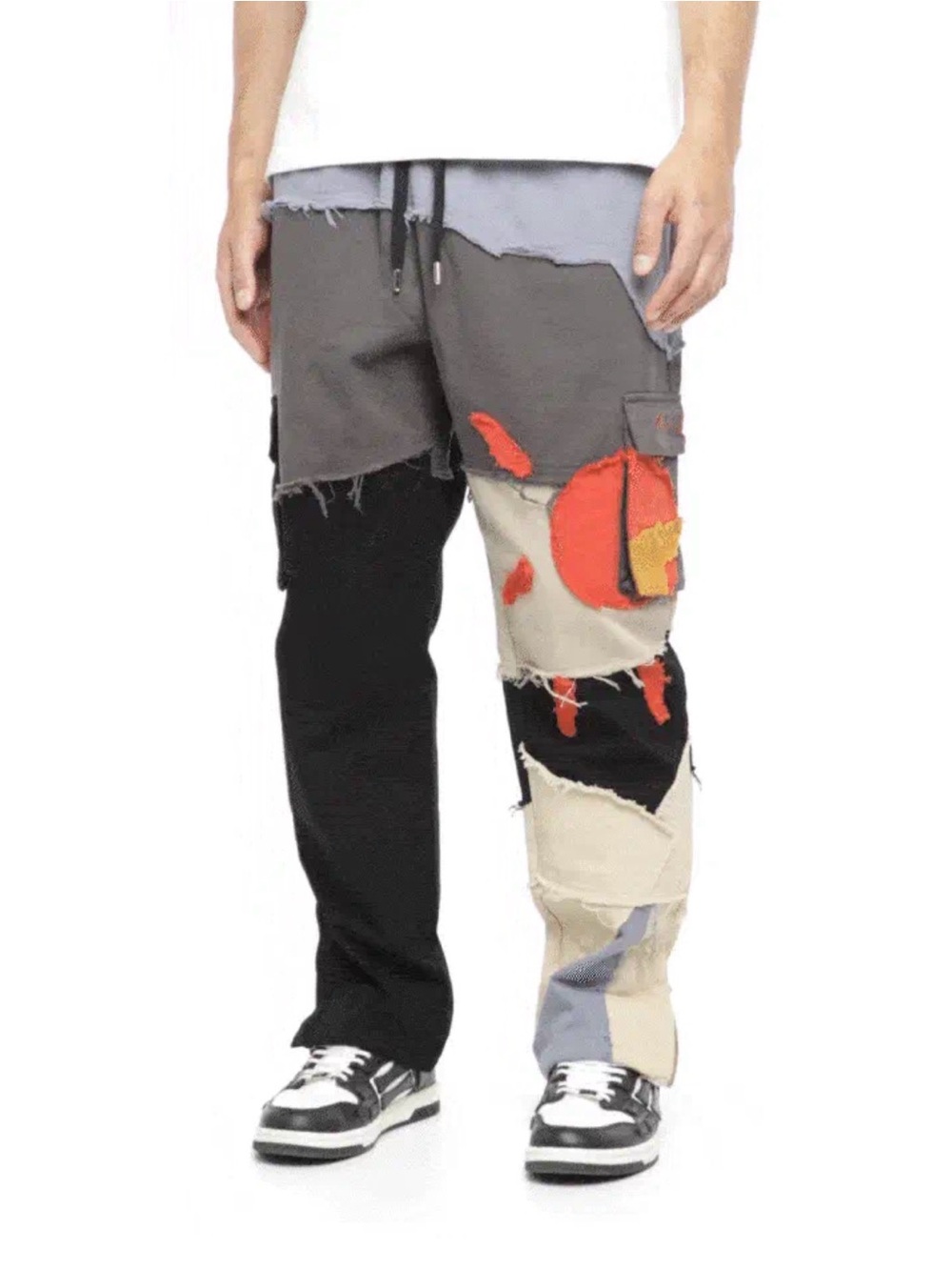 Manière De Voir NWT Deconstructed Sun and Cloud Patchwork Cargo Pants size L